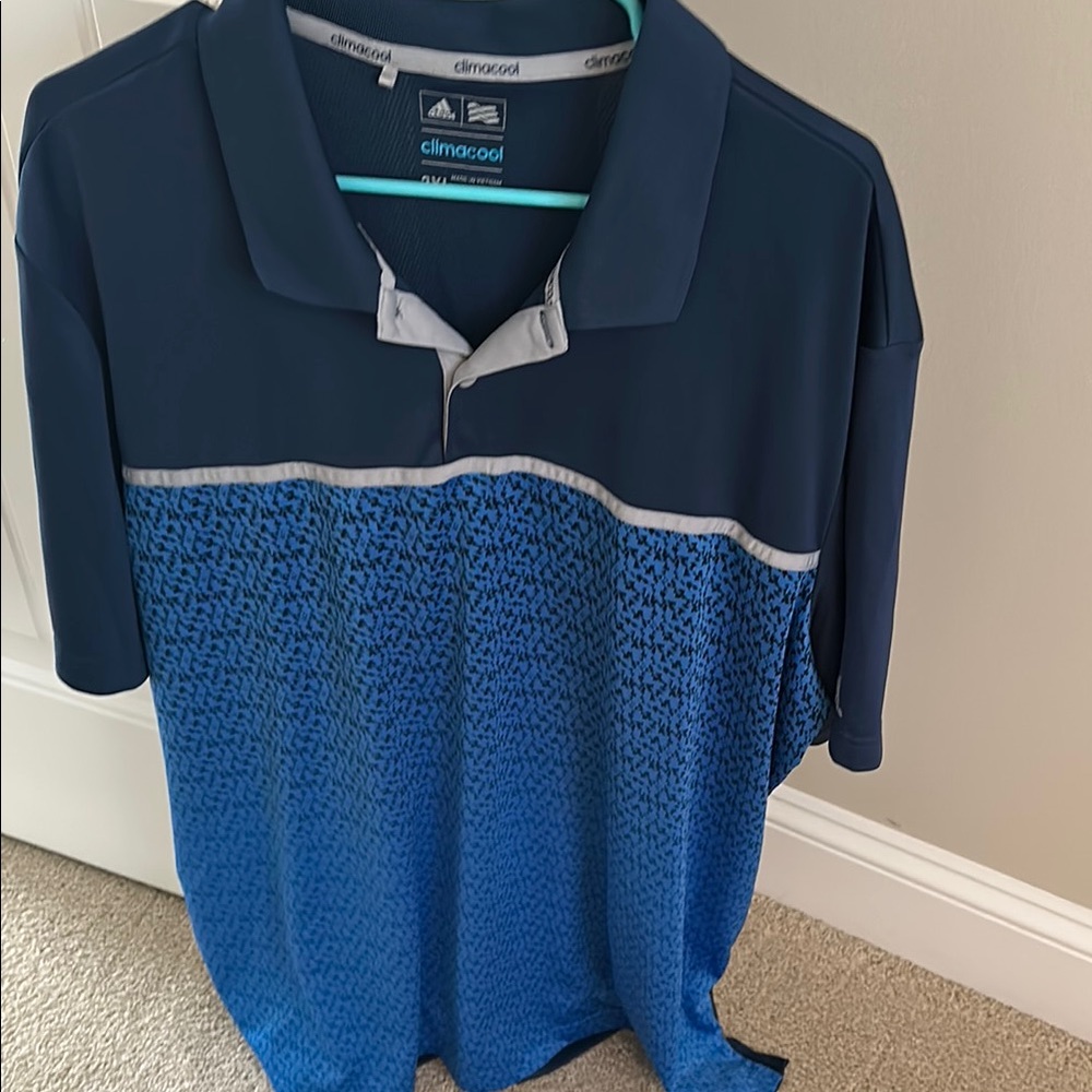 adidas Climacool Men’s Blue Patterned Polo Shirt